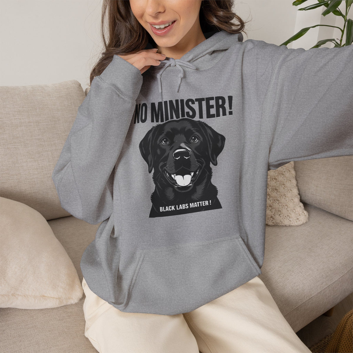 No Minister! Black Labs Matter T-Shirt – Pint, Pub & Labrador Unisex Heavy Blend™ Hooded Sweatshirt