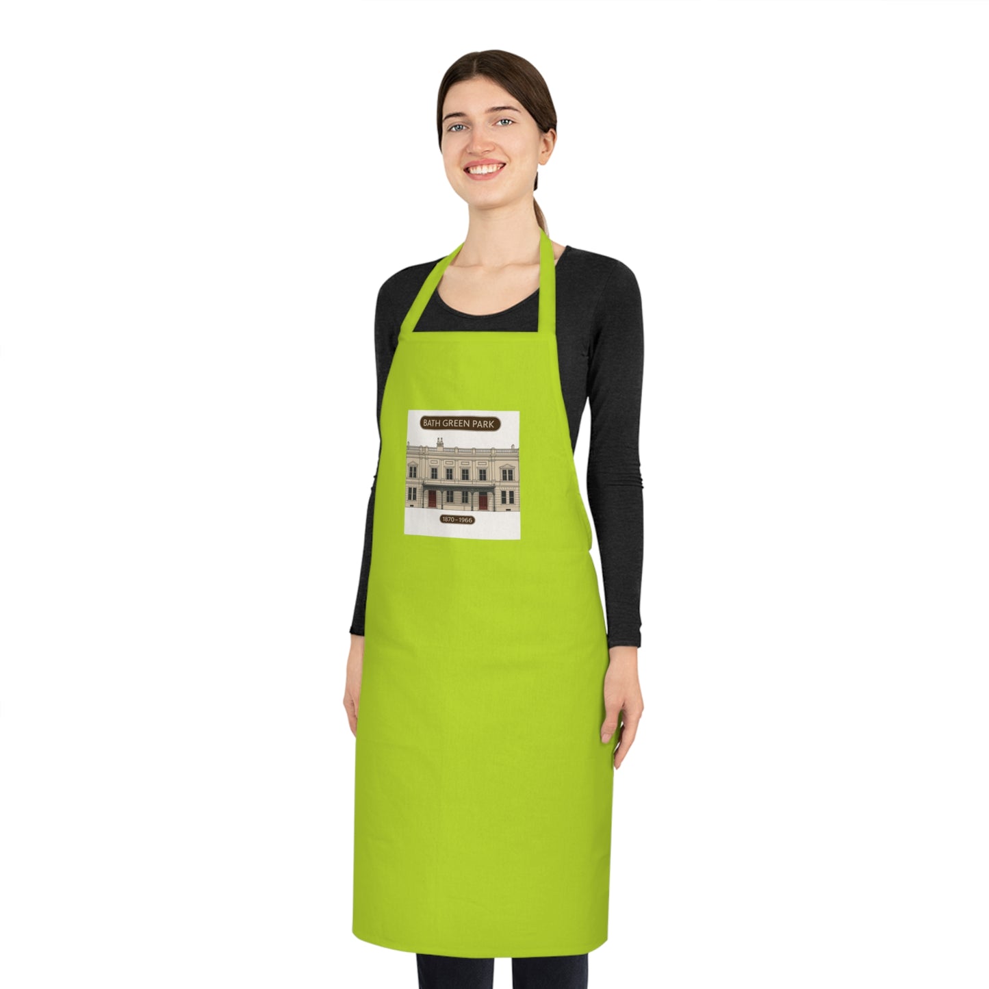 Stylish Kitchen Cotton Apron featuring Bath Green Park Station