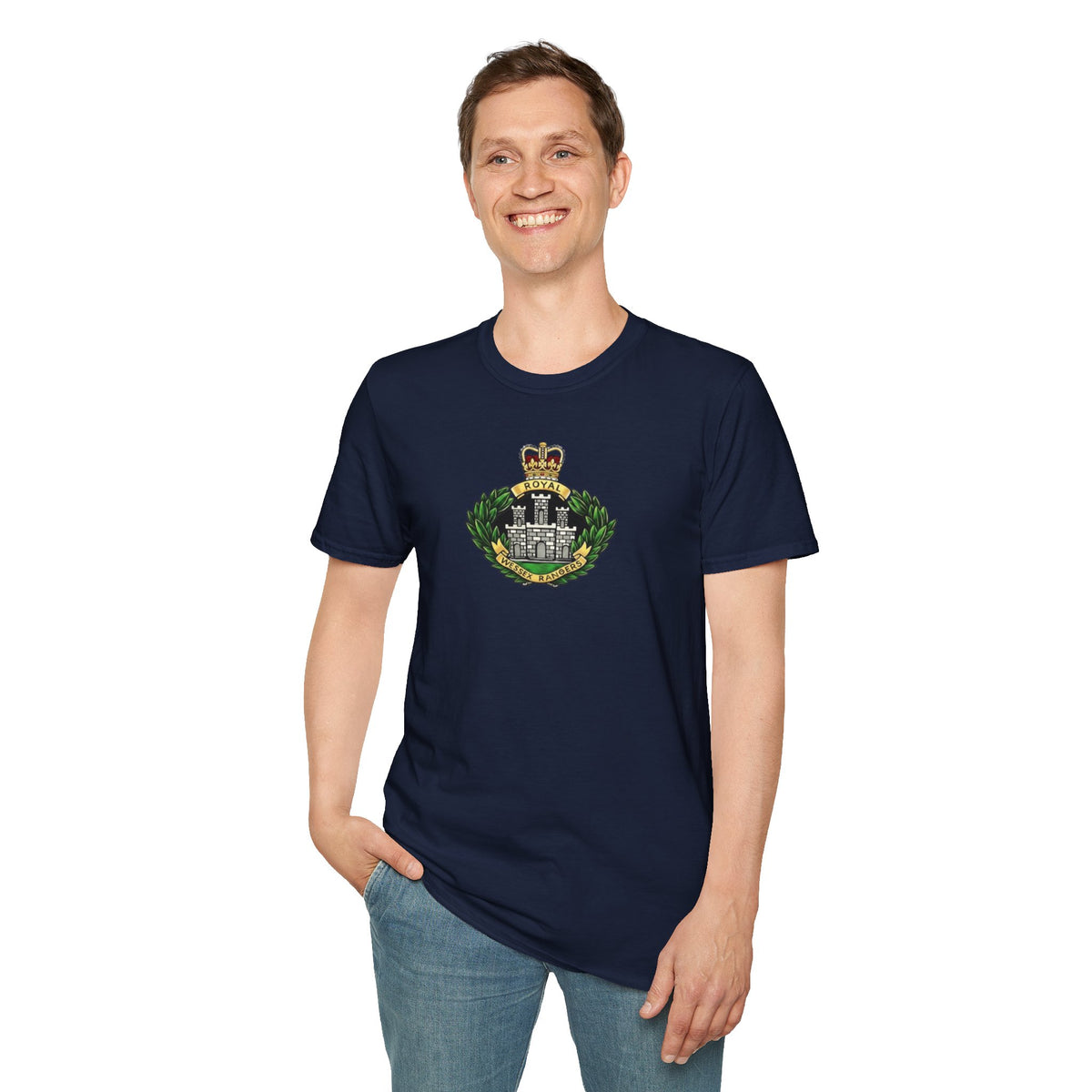 Royal Wessex Rangers – Spearhead !    Unisex Softstyle Retro  T-Shirt