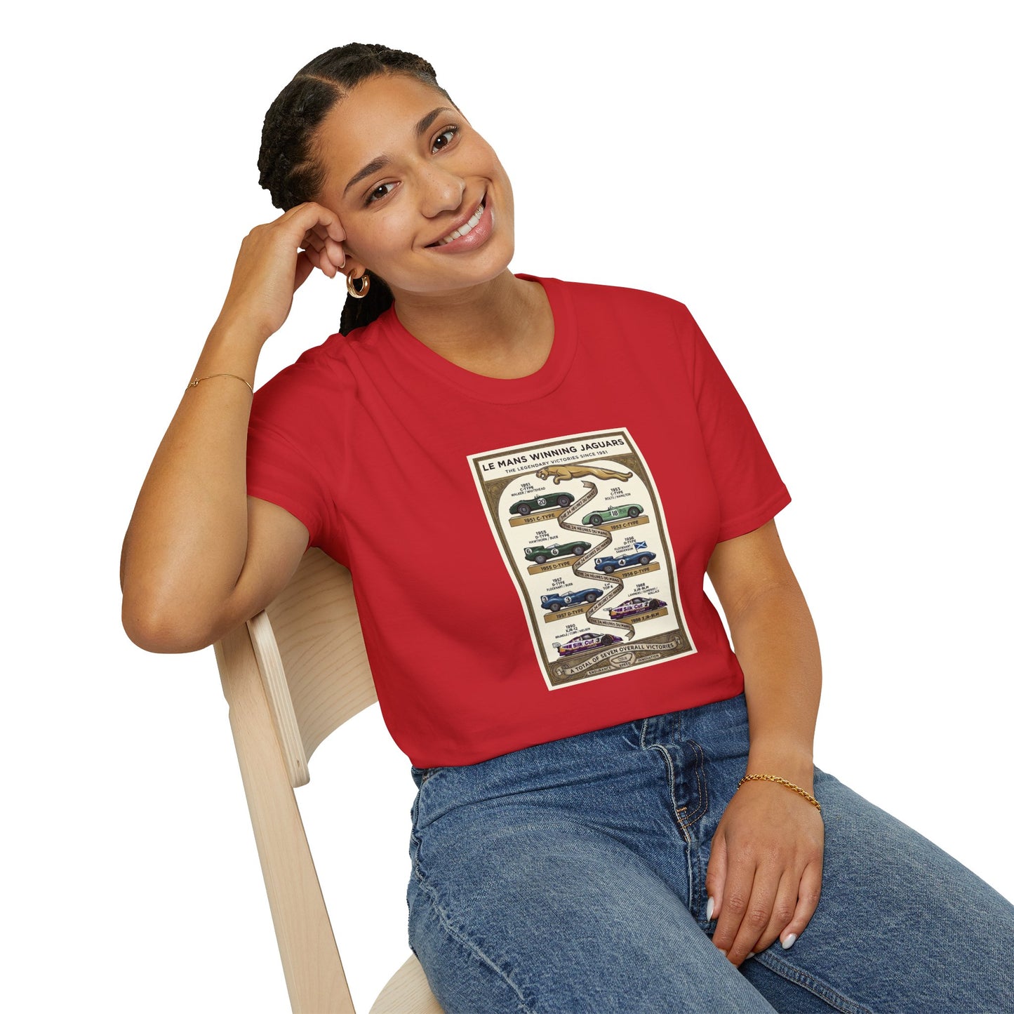 Jaguar Le Mans Victory History T-Shirt — Celebrating All 7 Wins