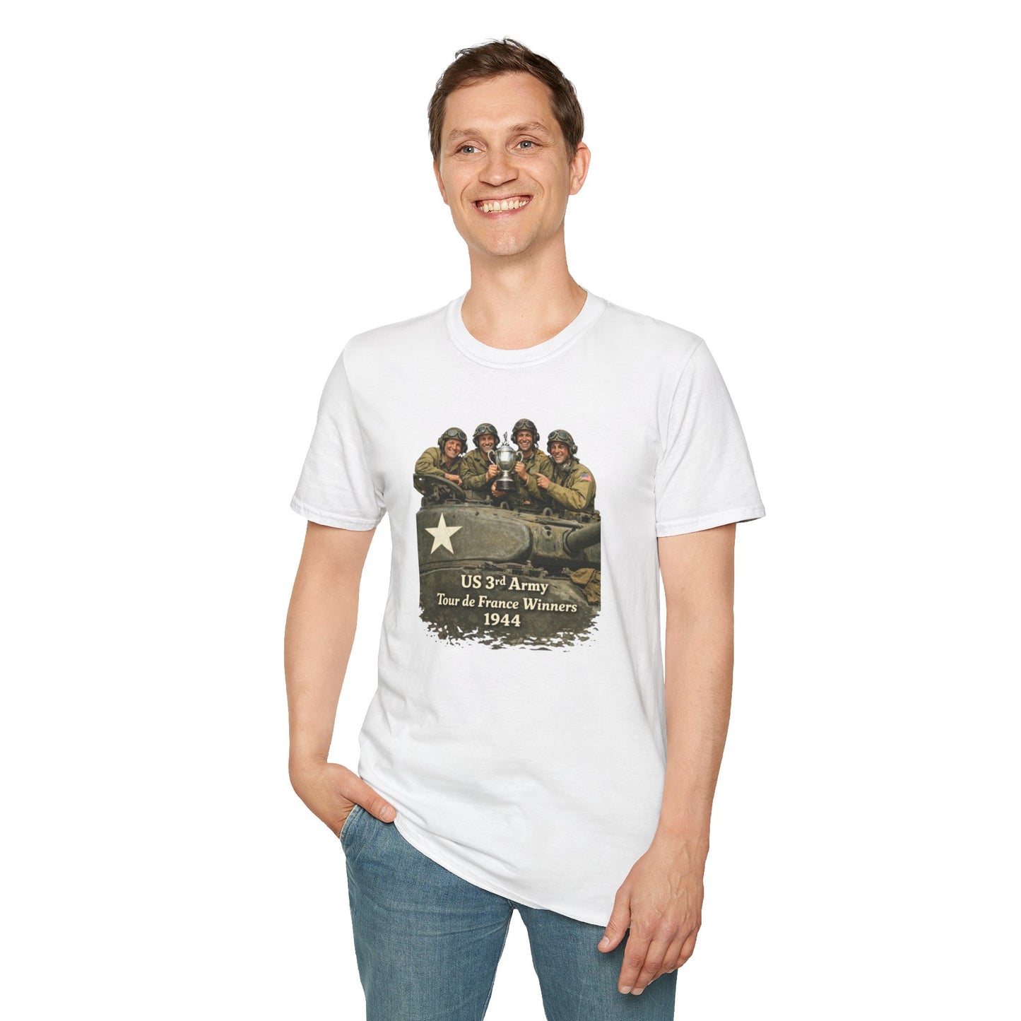 WWII US 3rd Army 'Tour de France Winners 1944' Vintage Soldiers T-Shirt