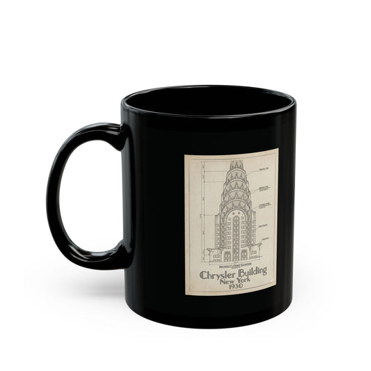 Vintage Chrysler building  Black Coffee Mug (11oz/15oz)