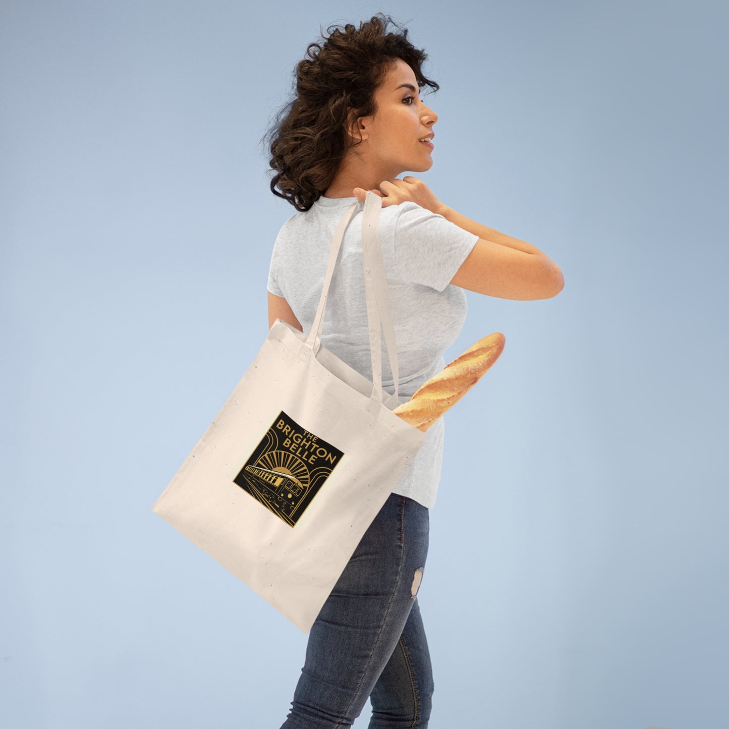 Copy of Brighton Belle Art Deco Tote Bag — Vintage Train Graphic Shopper