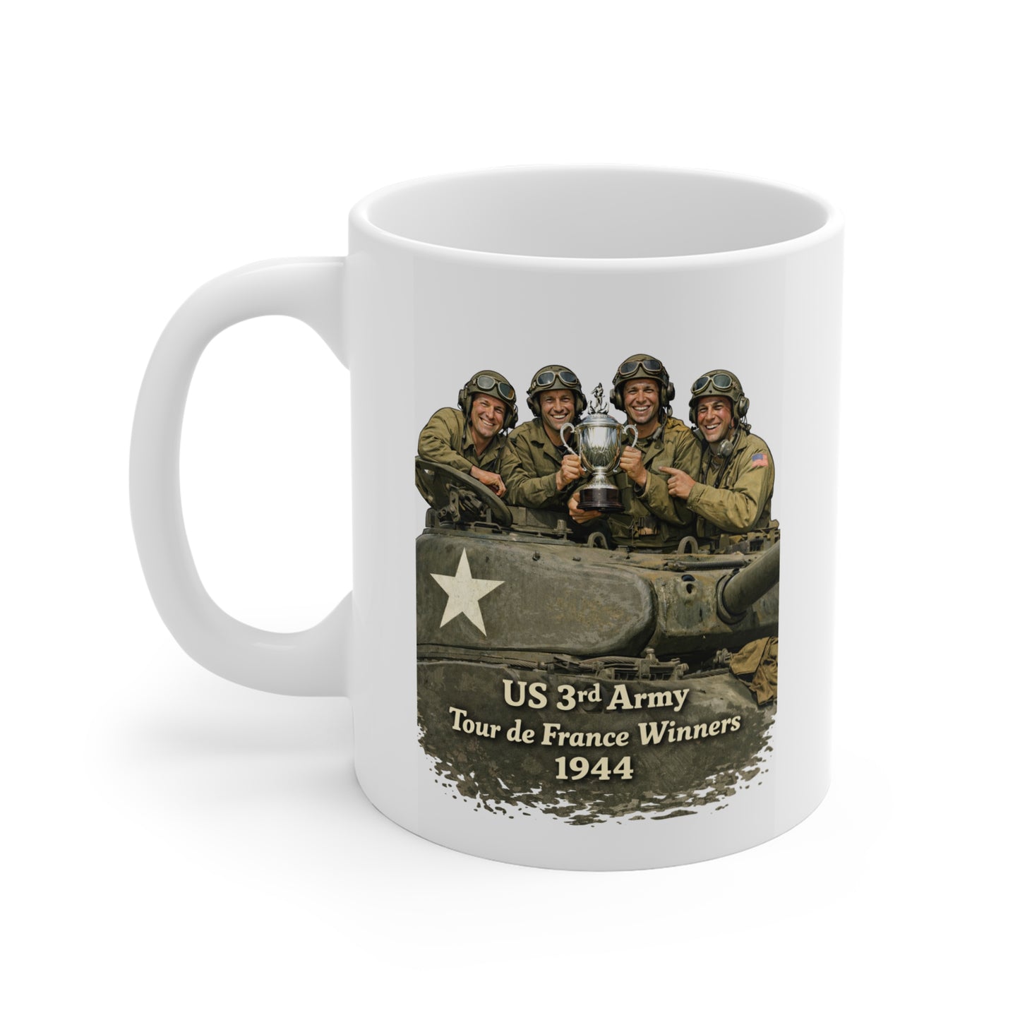 Mug — US 3rd Army 'Tour de France Winners 1944' Vintage WWII Soldiers Coffee Cup !