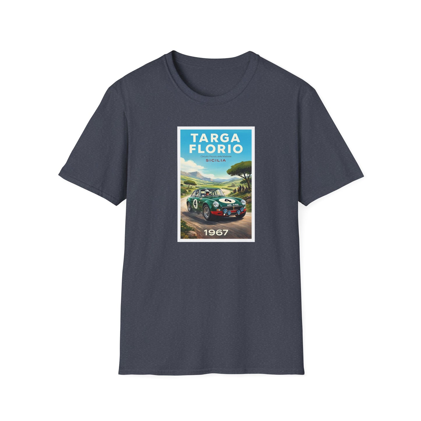 MG Targa Florio 1967 Vintage Race T-Shirt — Classic Sports Car Poster Tee