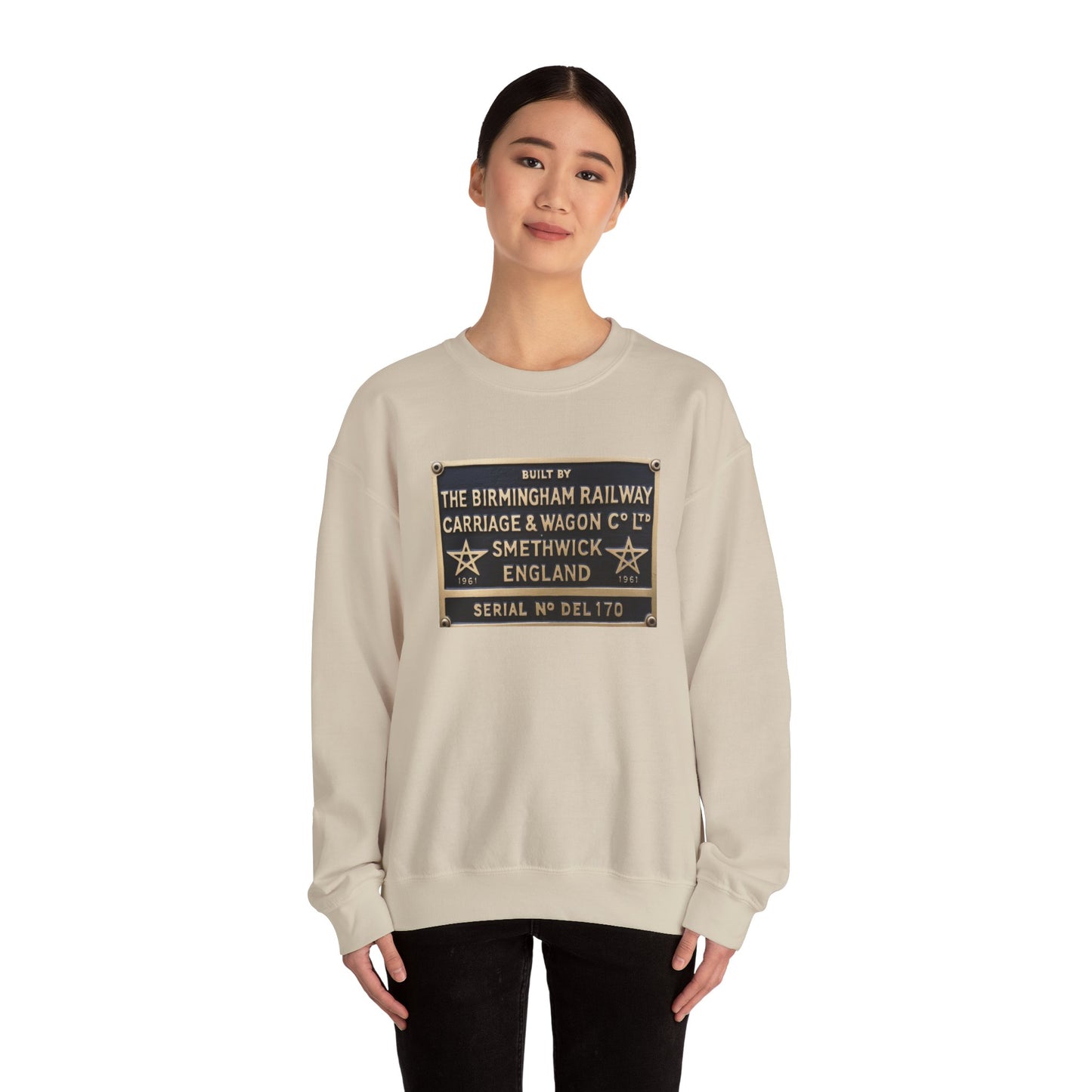 Vintage Birmingham Railway Carriage & Wagon Plaque Crewneck Sweatshirt