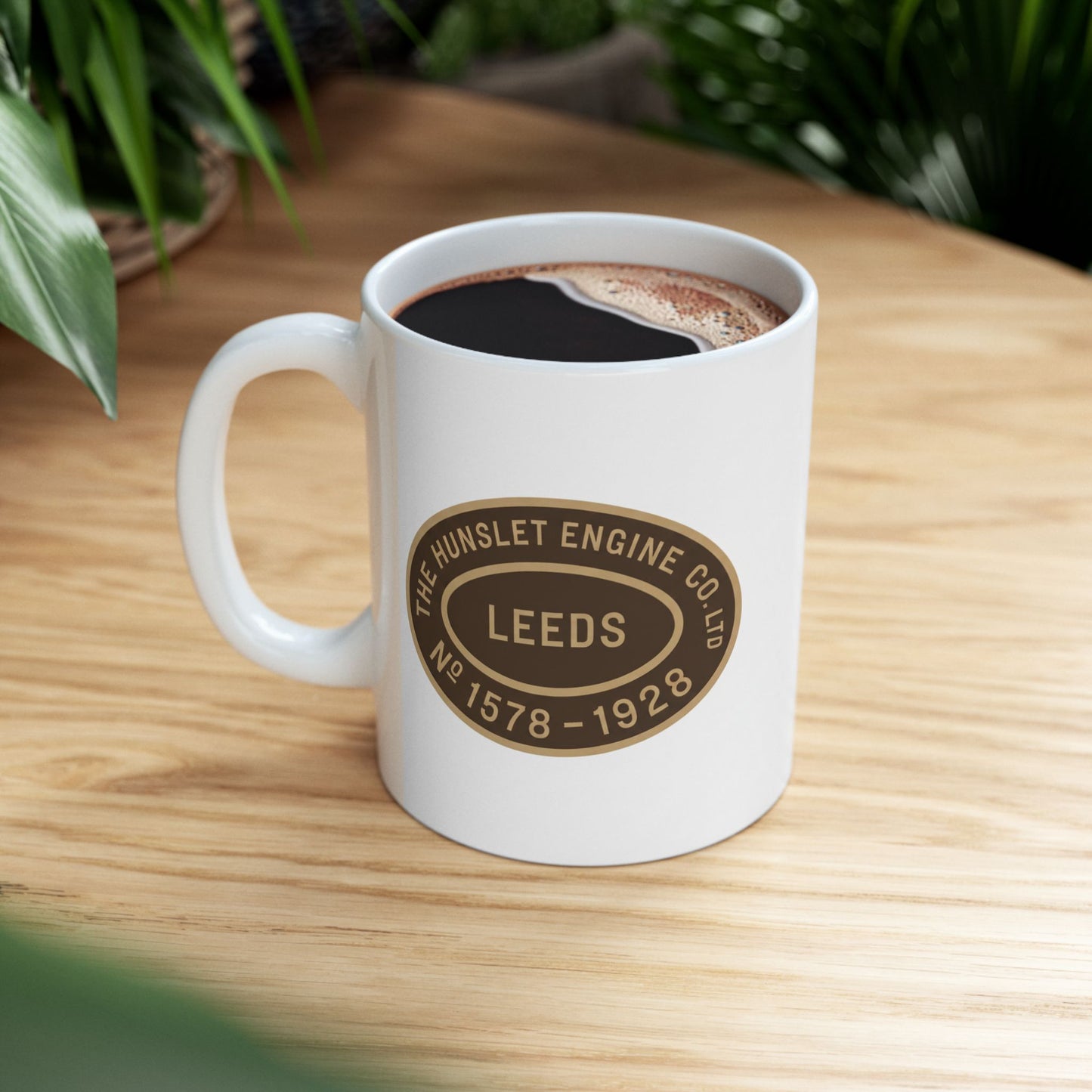Hunslet Engine Company Inspired Ceramic Mug — Heritage Steam Train Logo (11oz, 15oz)