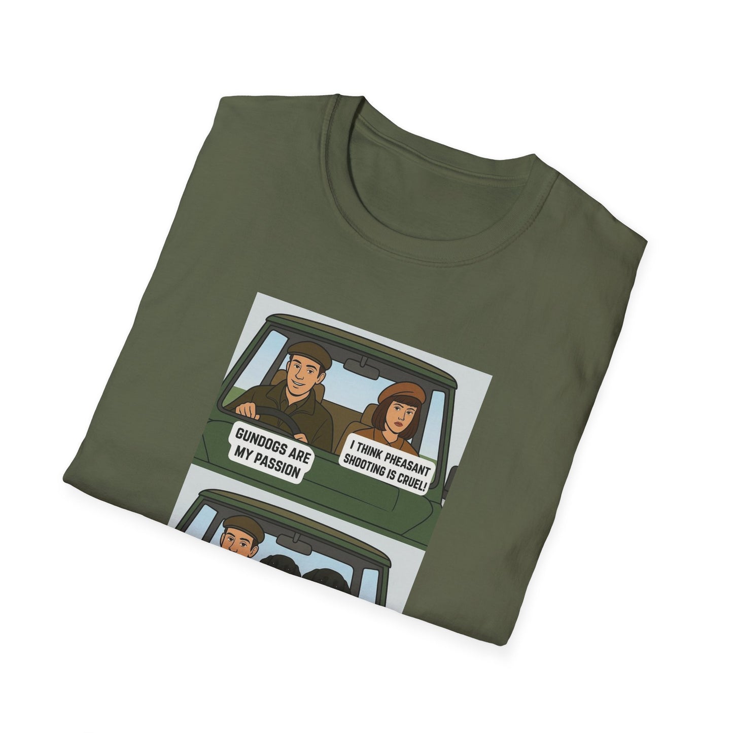 Retro Comic Land Rover T-Shirt — Funny "Gundogs are my passion " Graphic Tee