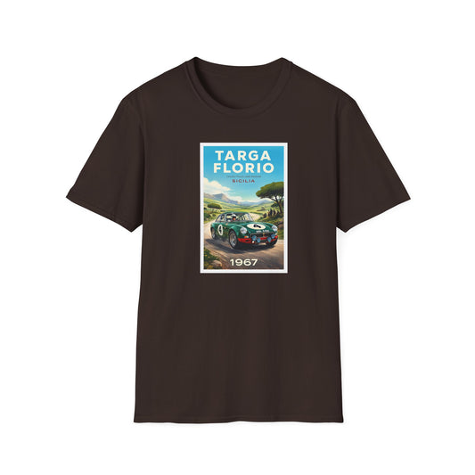 MG Targa Florio 1967 Vintage Race T-Shirt — Classic Sports Car Poster Tee