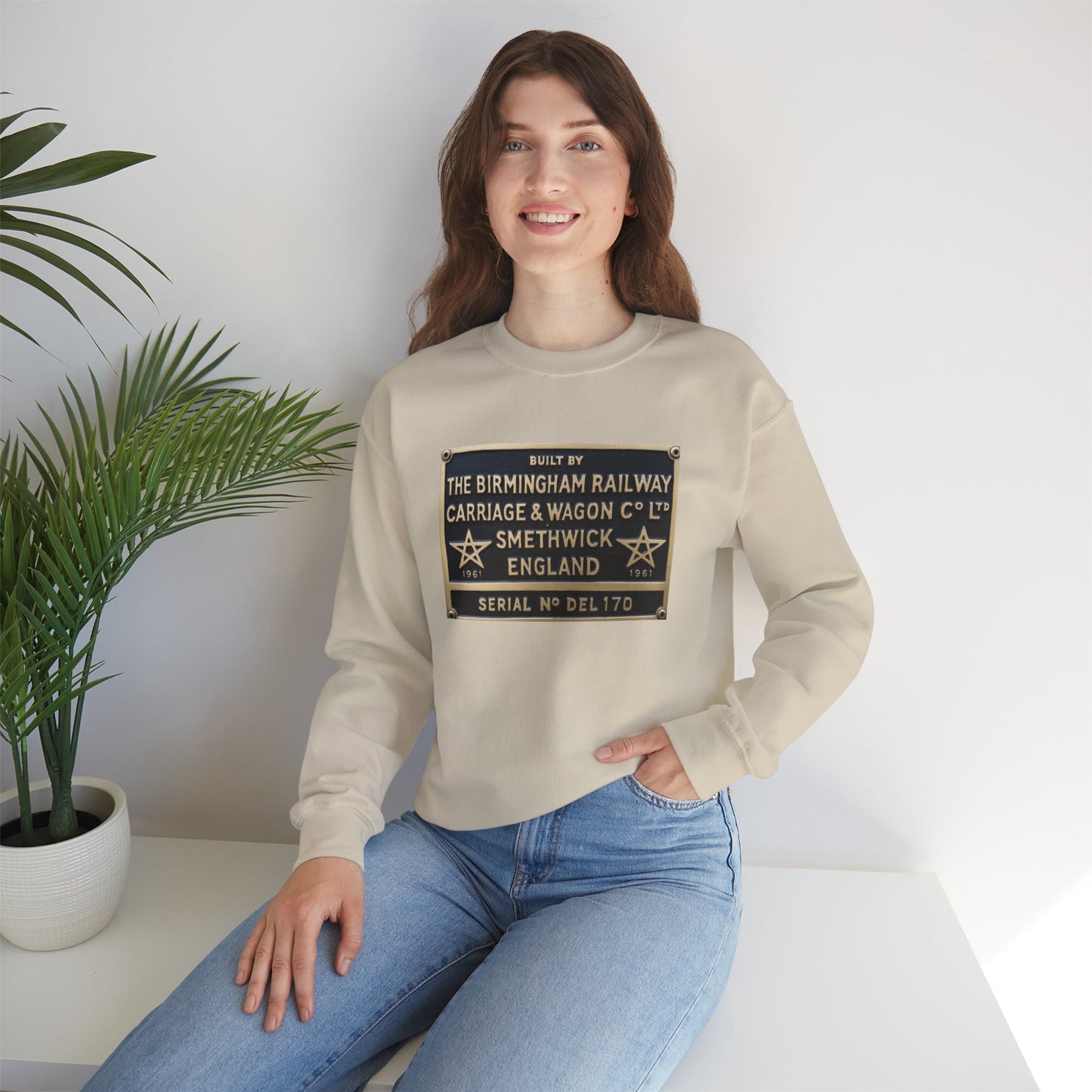 Vintage Birmingham Railway Carriage & Wagon Plaque Crewneck Sweatshirt