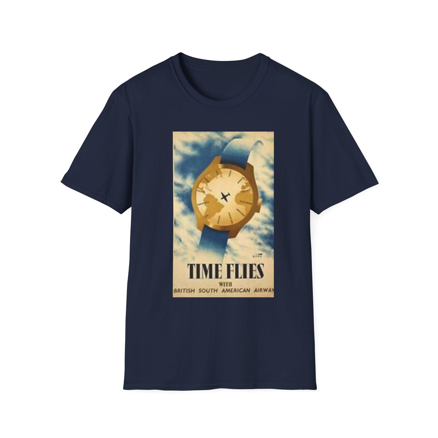 Time Flies T-Shirt — Vintage Airplane Watch Travel Graphic Tee