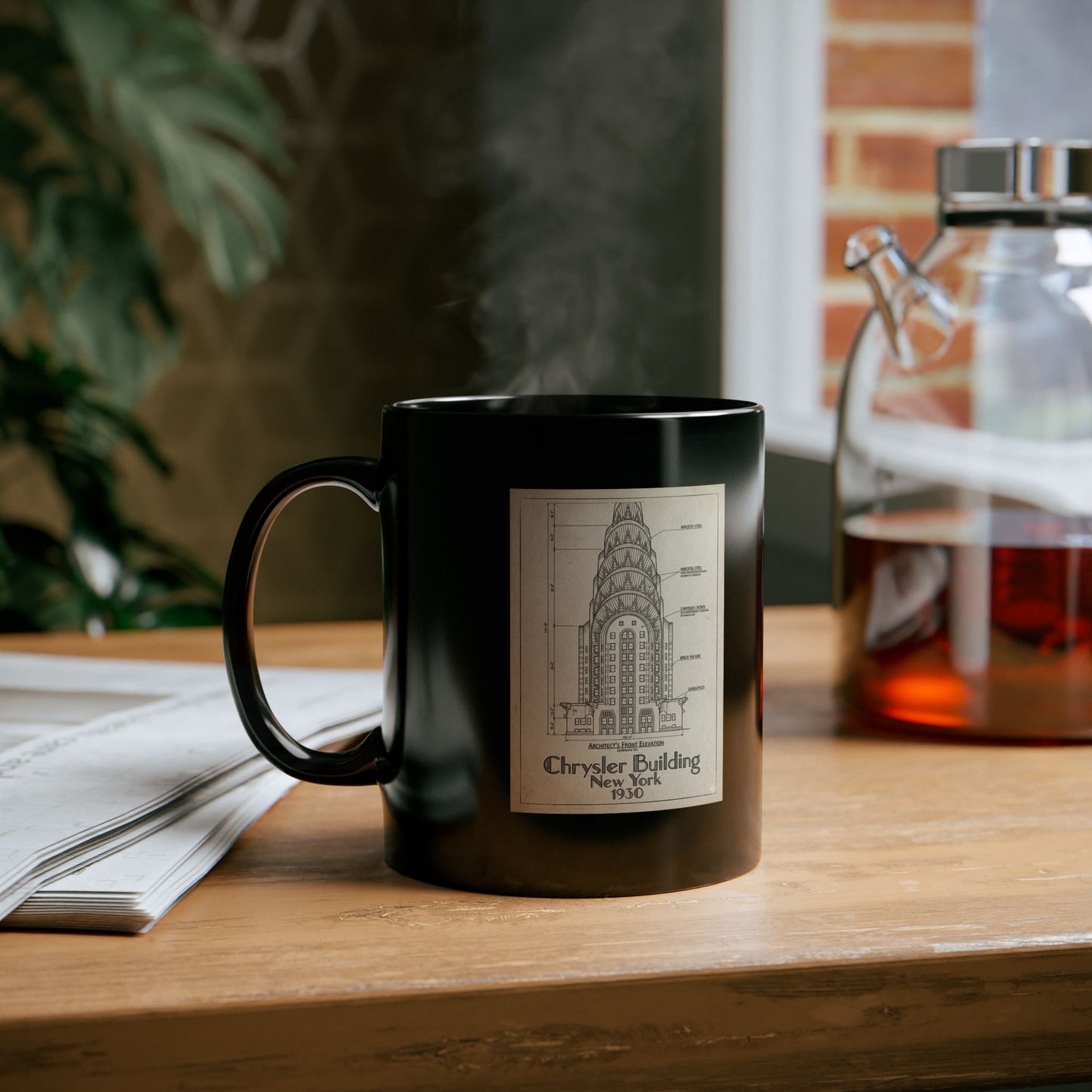 Vintage Chrysler building  Black Coffee Mug (11oz/15oz)