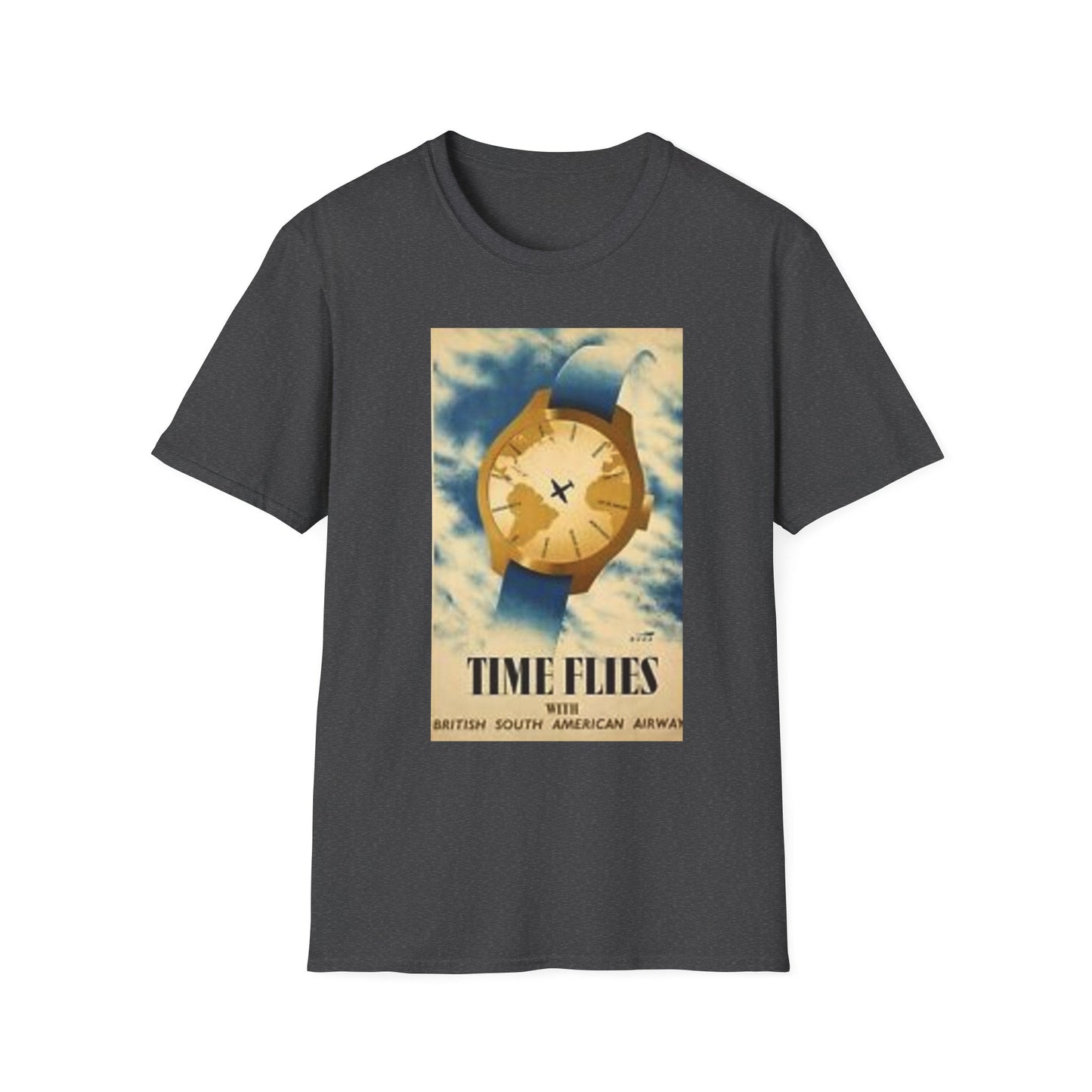 Time Flies T-Shirt — Vintage Airplane Watch Travel Graphic Tee