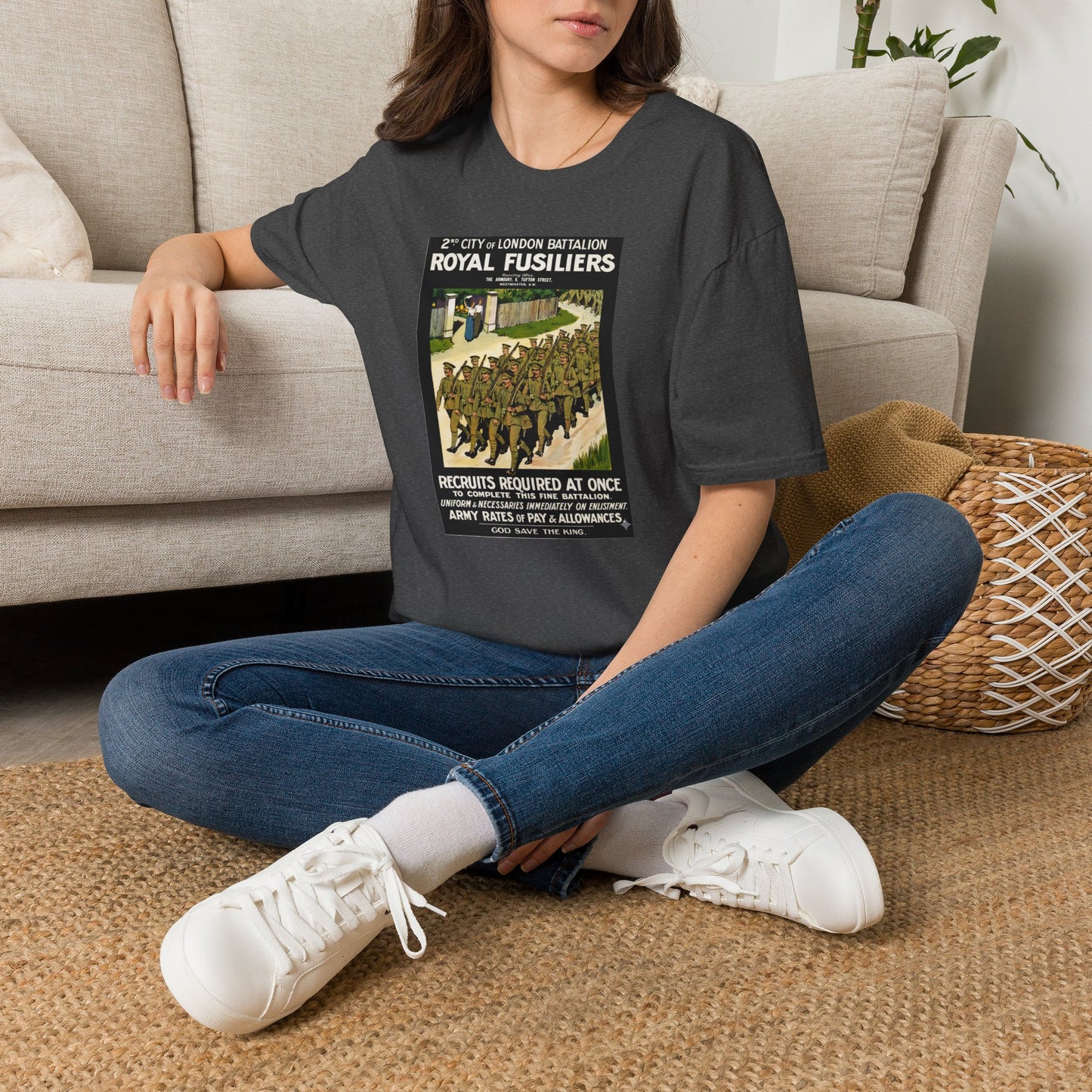 Royal Fusiliers WW1 Recruitment Poster T-Shirt | Vintage British Army Tee