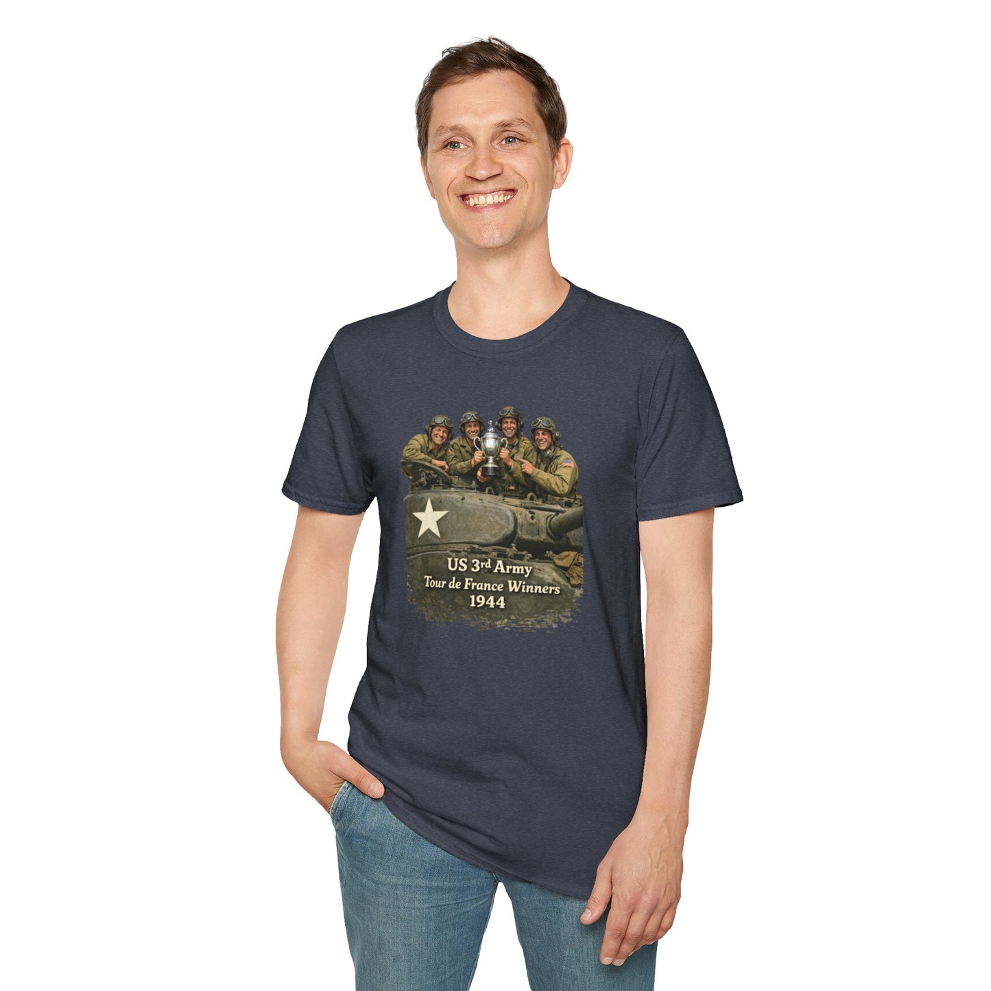 WWII US 3rd Army 'Tour de France Winners 1944' Vintage Soldiers T-Shirt