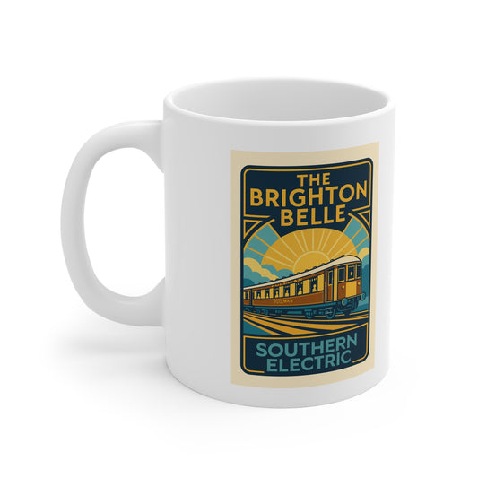 Brighton Belle Southern Electric Train Mug — Vintage Railway Travel Coffee Cup