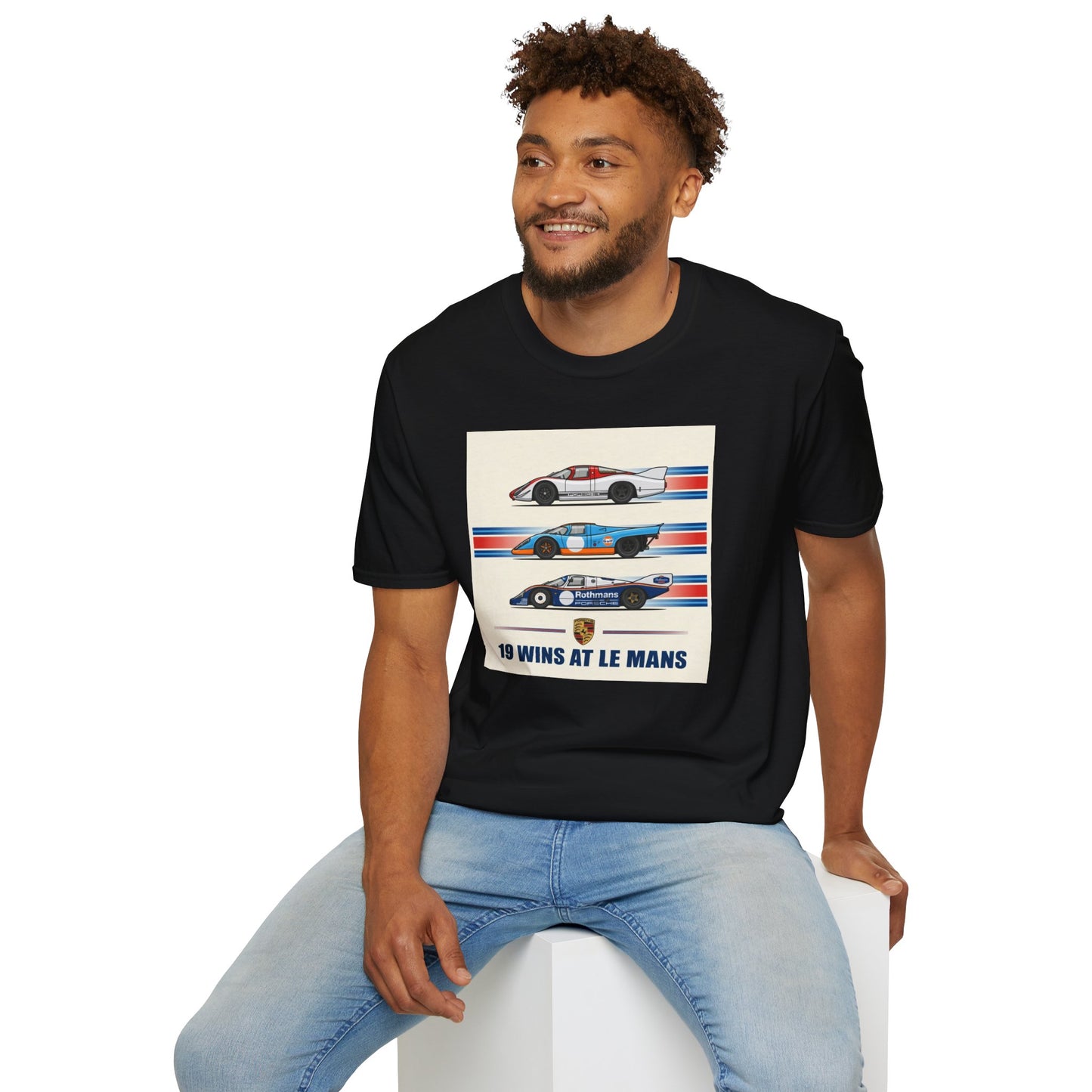 Le Mans Champions Porsche Tee — Three Winning Models 24 Hours Tribute