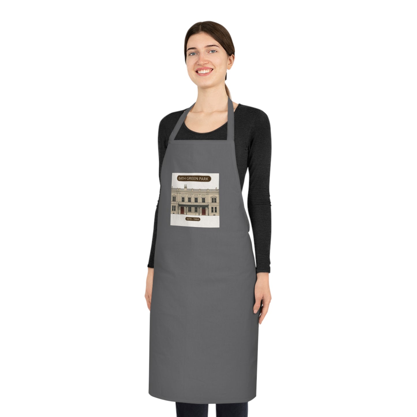 Stylish Kitchen Cotton Apron featuring Bath Green Park Station