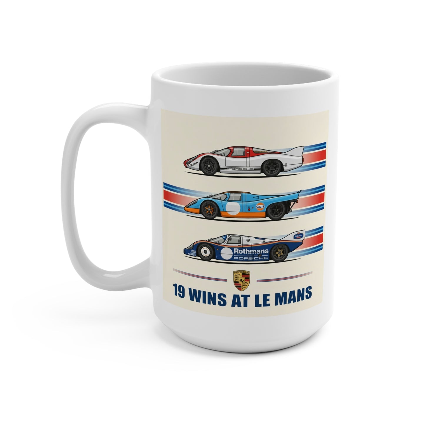 Porsche Le Mans History 15oz Coffee Mug — Cars Through the Ages