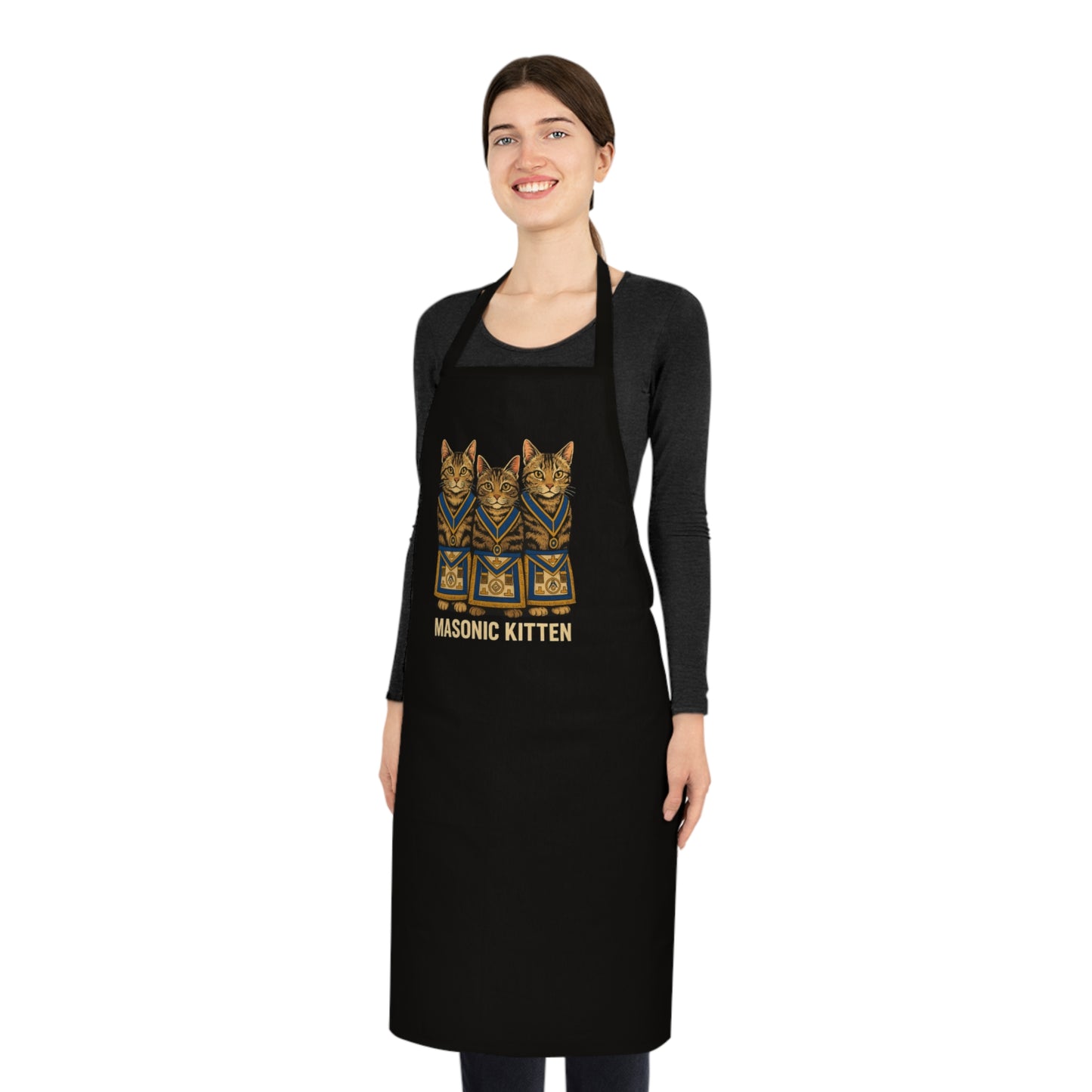 Cotton Apron featuring the Masonic kittens