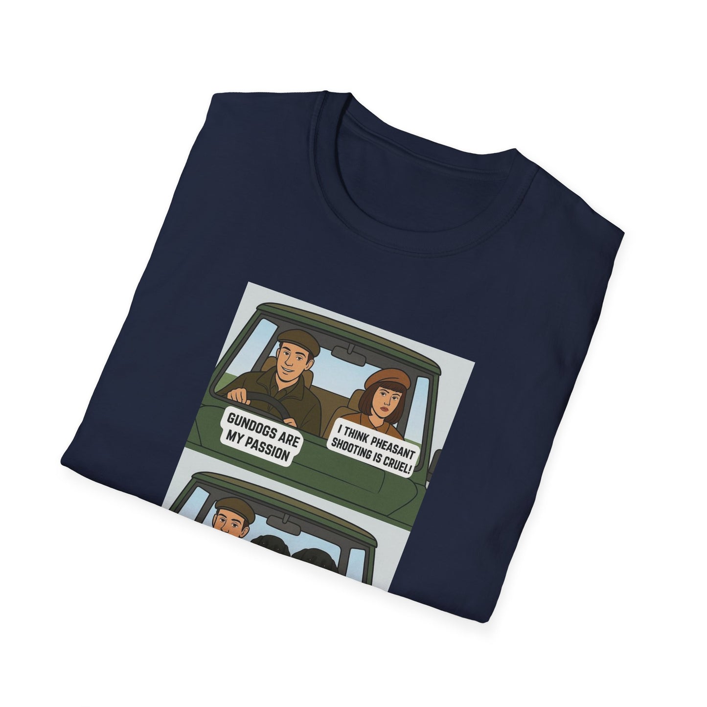 Retro Comic Land Rover T-Shirt — Funny "Gundogs are my passion " Graphic Tee