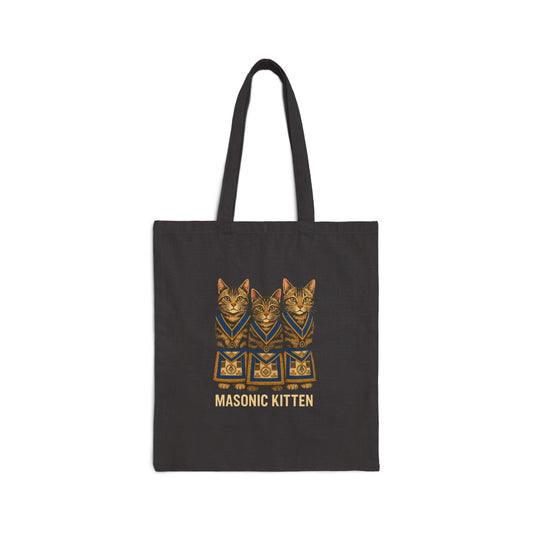 Masonic Kitten Cotton Tote Bag -