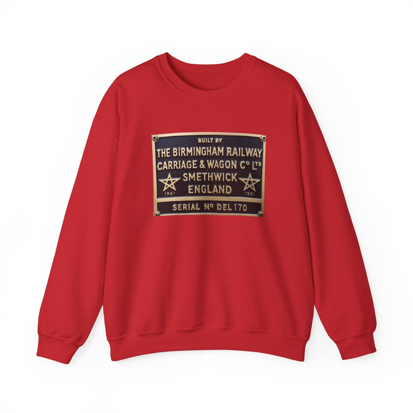 Vintage Birmingham Railway Carriage & Wagon Plaque Crewneck Sweatshirt