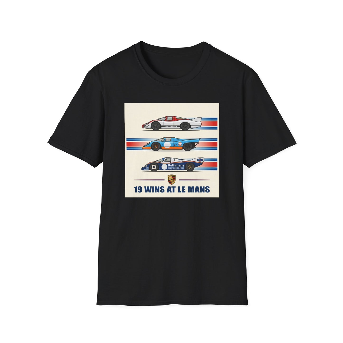 Le Mans Champions Porsche Tee — Three Winning Models 24 Hours Tribute