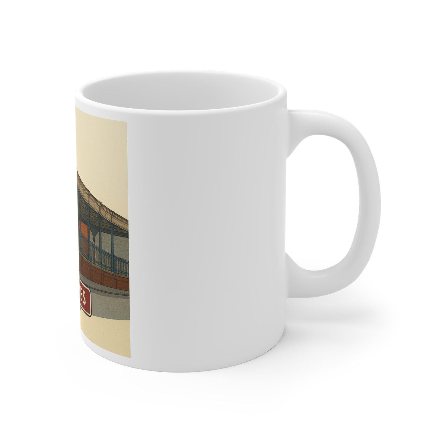 Cheltenham St James Station Ceramic Mug — Vintage Railway Illustration, 11oz