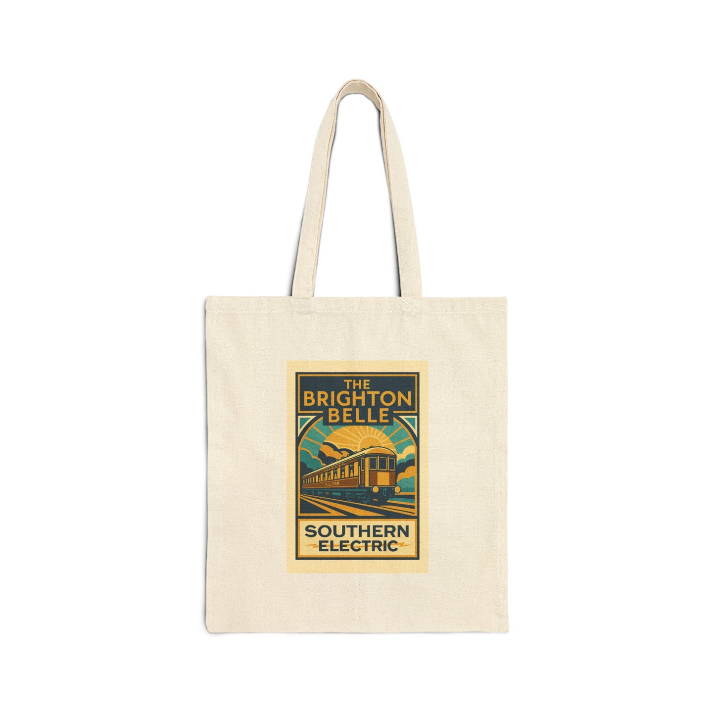 Brighton Belle Tote Bag — Vintage Pullman Train London to Brighton Canvas Tote