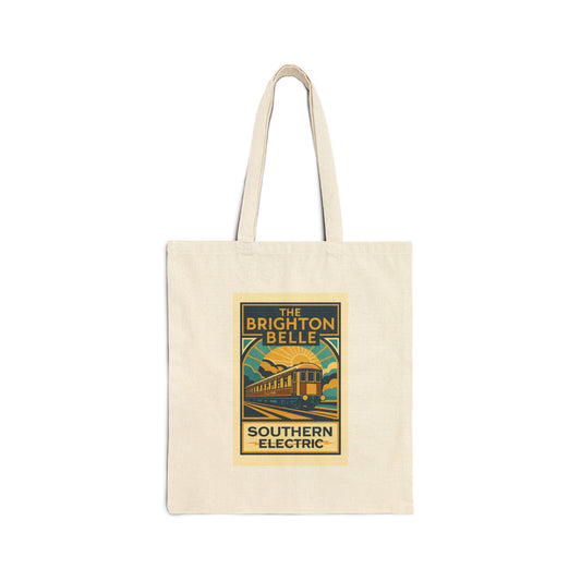Brighton Belle Tote Bag — Vintage Pullman Train London to Brighton Canvas Tote