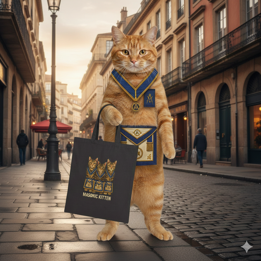 Masonic Kitten Cotton Tote Bag -