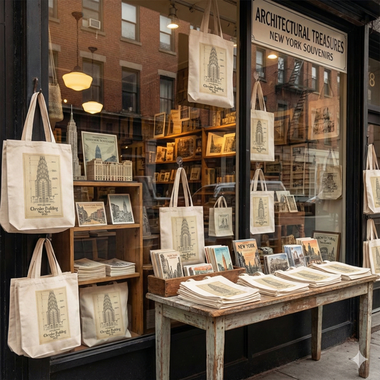 Chrysler Building New York  Vintage Blueprint Tote Bag