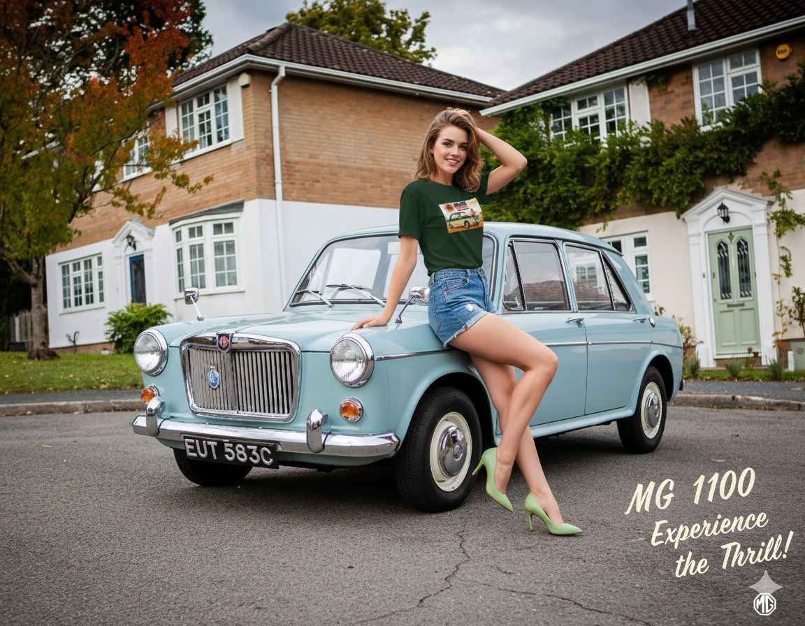MG 1100 Vintage Car T-Shirt — Classic British Motoring Gift | Abingdon 1962